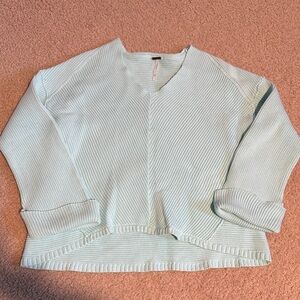 Free People medium Light Green V-Neck Sweater